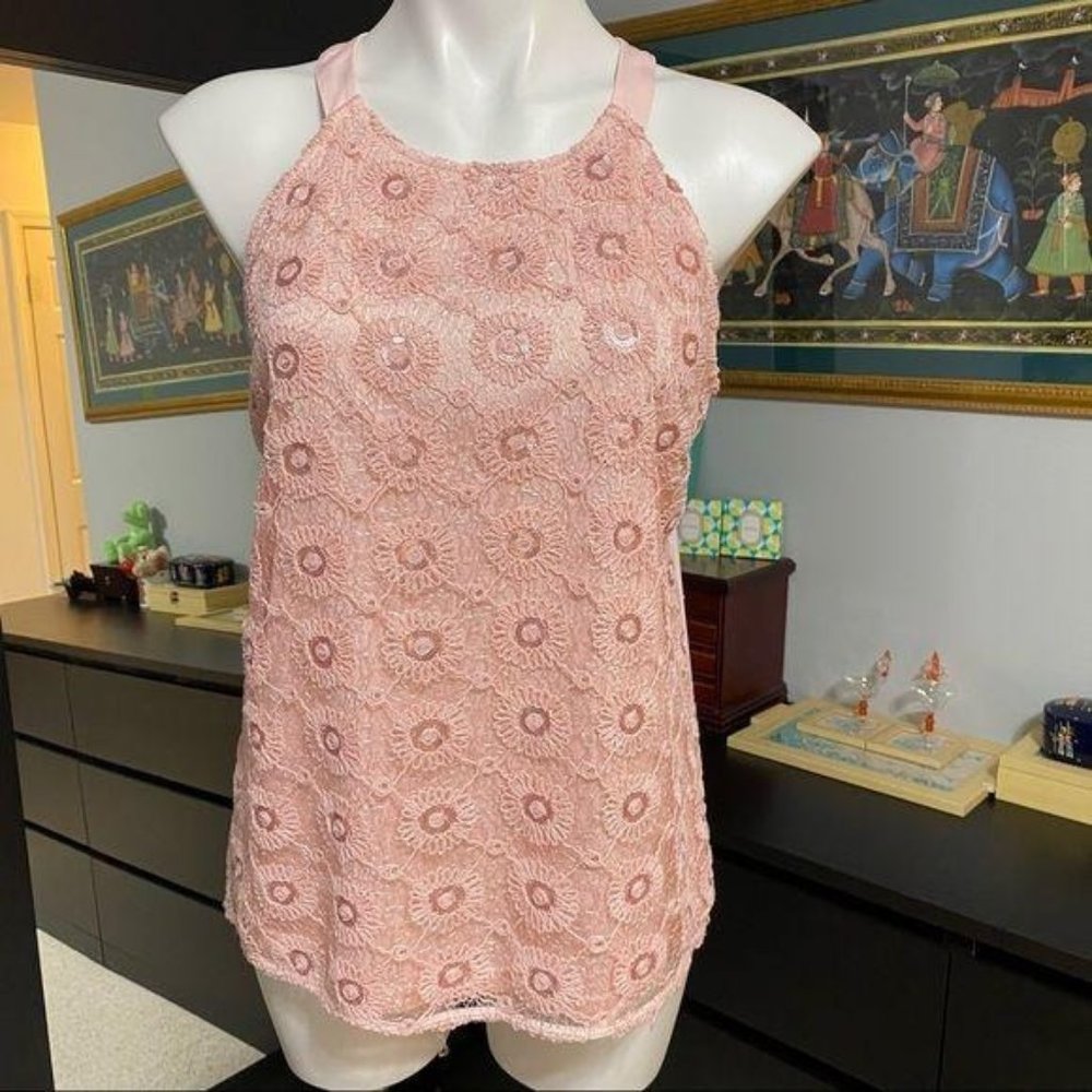 New York & Co Pink Sleeveless Top- Small